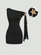 SC Sexy Solid Color Slash Neck Mini Dress GXIY-K25L1835