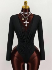 SC Long Sleeve Lace Patchwork Bodysuit GXIY-K25L1875