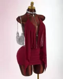 SC Mesh Backless See Through Mini Dress GXIY-K25L1871