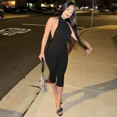 SC Sexy Backless Sleeveless Solid Seventh Jumpsuit YWXS-P5218506X