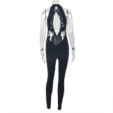 SC Solid Color Backless Sport Jumpsuit GJYO-JP006272