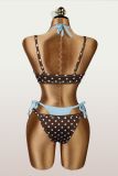 SC Polka Dot Print Contrast Color Bikinis Swimsuit YWXS-K26L2139