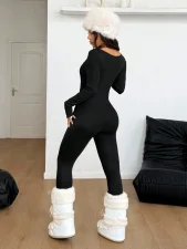 SC Solid Color Long Sleeve Jumpsuit YWXS-K25L1403