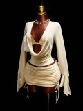SC Solid Color Bikini+Tank Top Three Piece Skirts Set GXIY-K26L2046
