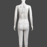SC Deep V Neck Backless Fifth Jumpsuit GFRT-32615JBY