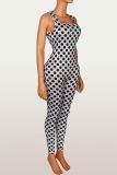 SC Polka Dots Print Square Neck Jumpsuit YWXS-K26L2360