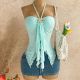 SC Solid Color Halterneck Mesh Tank Top GXIY-K26L2270