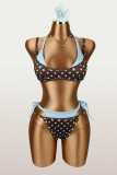 SC Polka Dot Print Contrast Color Bikinis Swimsuit YWXS-K26L2139