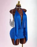 SC Mesh Backless See Through Mini Dress GXIY-K25L1871