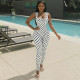 SC Polka Dots Print Square Neck Jumpsuit YWXS-K26L2360
