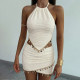 SC Sexy Backless Tie Up Vest Two Piece Skirts Set XEF-K6S05465A