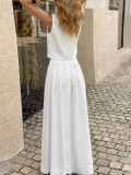 SC Solid Color Sleeveless Top Long Skirts 2 Piece Set GZEY-D26290073