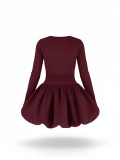 SC Long Sleeve Ruched Puff Dress HNIF-GY288