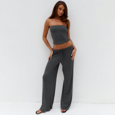 SC Casual Solid Color Two Piece Pants Set GSZM-D26ST119