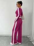 SC Long Sleeve Loose Color Block Pants Suit HNIF-MC003