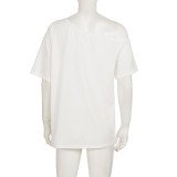 SC Star Print Off Shoulder T Shirts GPKJ-MR48585