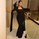 SC Solid Color Long Sleeve Maxi Dress GJYO-JD305095