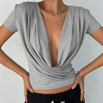 SC Short Sleeve Ruched T Shirts GPKJ-MR48422