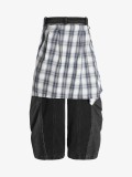 SC Plus Size Plaid Print Two-piece Detachable Jeans GYLN-7039