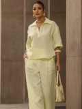 SC Solid Color Short Sleeve Loose Two Piece Pants Set MIL-369