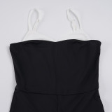 SC Contrast Color Sling Seventh Jumpsuit GPKJ-MR48664