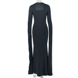 SC Solid Color Long Sleeve Maxi Dress GJYO-JD305095