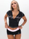 SC Letter Print Contrast Color Sport Shorts Suit CH-26015