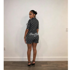 SC  Short Sleeve Print Two Piece Shorts Set FOSF-8831