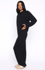 SC Solid Color Long Sleeve Lounge Wear Pants Suit SSNF-211517