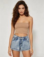 SC Hot Drill Contrast Color Denim Short GQLF-5800
