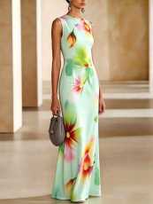 SC Print Sleeveless Slim Maxi Dress XHSY-BQ7045