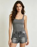 SC Embroidered Studded Denim Shorts GQLF-8000