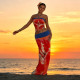 SC Print Halterneck Vest Long Skirts 2 Piece Set GZJQ-K6S05317A