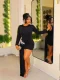 SC Long Sleeve Solid Color Hot Drill Mini Dress GADE-10059