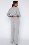 SC Solid Color Long Sleeve Lounge Wear Pants Suit SSNF-211517