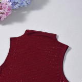 SC Mesh Hot Drill Sleeveless Top GFRT-51973TBF