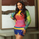 SC Long Sleeve Colorful Print Mini Dress GJYO-JD305087