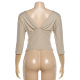 SC Deep V Neck Backless Tops DLSF-K6L05067A