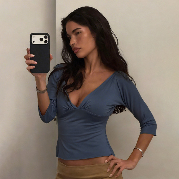 SC Deep V Neck Backless Tops DLSF-K6L05067A