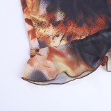 SC Print V Neck Split Maxi Dress SUM-YL26111MHO