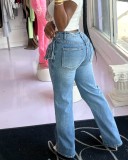 SC Loose Tassel Washed Jeans HMS-5597