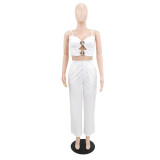SC Hollow Out Sling Tube Top Two Piece Pants Set GYLY-11126