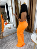 SC Sleeveless Solid Color Ruched Maxi Dress BMF-862