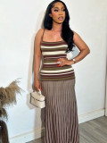 SC Stripe Contrast Color Maxi Dress BMF-861
