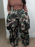 SC Camouflage Print Ruffles Patchwork Pants LSD-2719