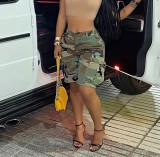 SC Zipper Camouflage Print Denim Short LSD-133811