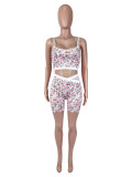 SC Print Sling Top Two Piece Short Set SHD-8104