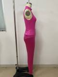 SC Solid Color Sleeveless Bodysuit 2 Piece Pants Set LSD-2737