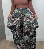 SC Camouflage Print Ruffles Patchwork Pants LSD-2719
