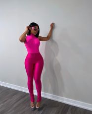 SC Solid Color Sleeveless Bodysuit 2 Piece Pants Set LSD-2737